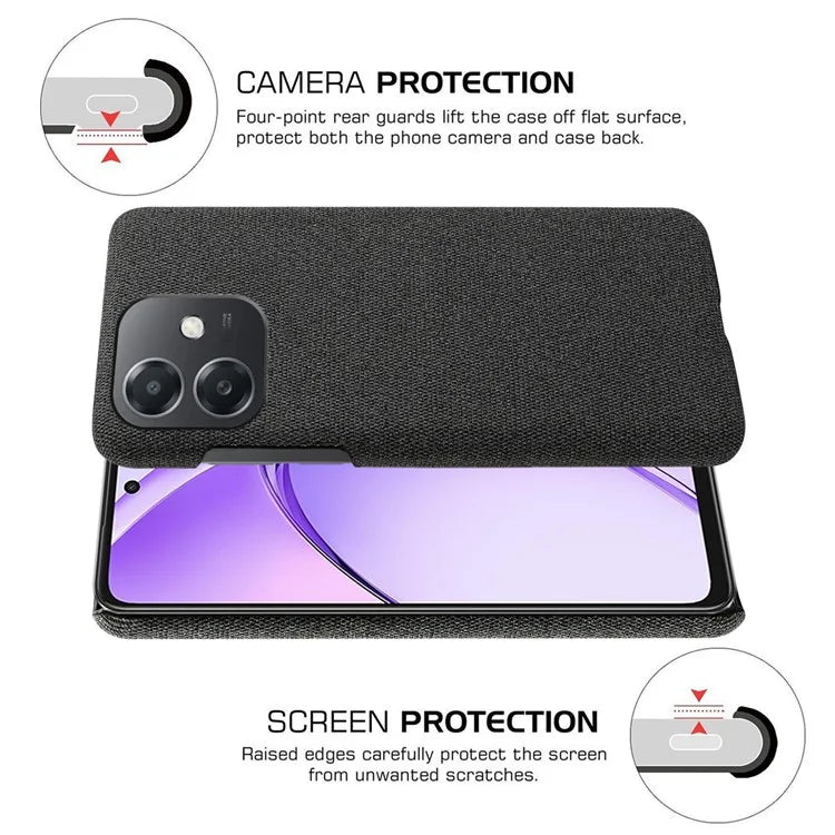 For Oppo A3x 5G (India) Case Cloth Texture Anti-Scratch Protective PC Phone Cover