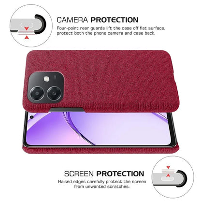 For Oppo A3x 5G (India) Case Cloth Texture Anti-Scratch Protective PC Phone Cover