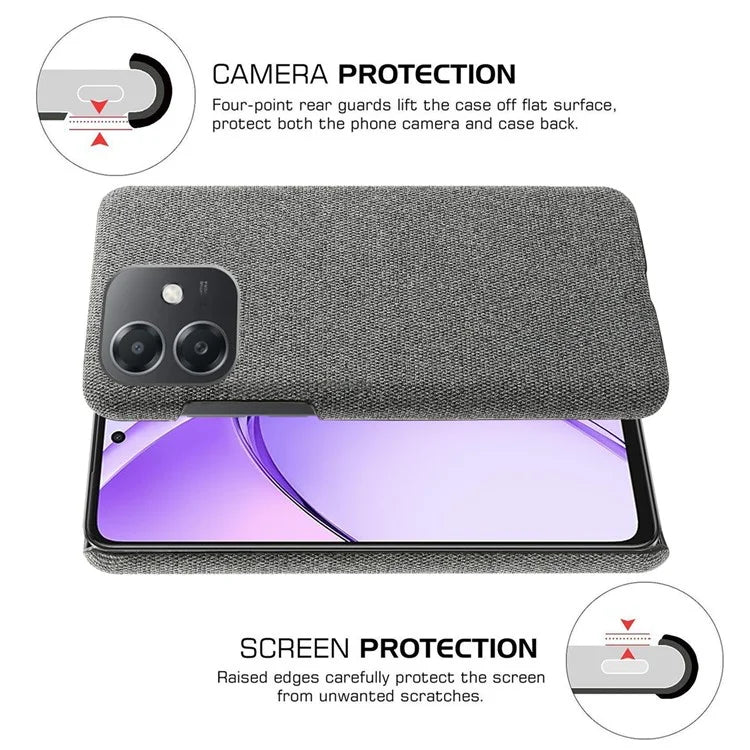 For Oppo A3x 5G (India) Case Cloth Texture Anti-Scratch Protective PC Phone Cover