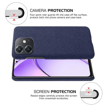 For Oppo A3x 5G (India) Case Cloth Texture Anti-Scratch Protective PC Phone Cover
