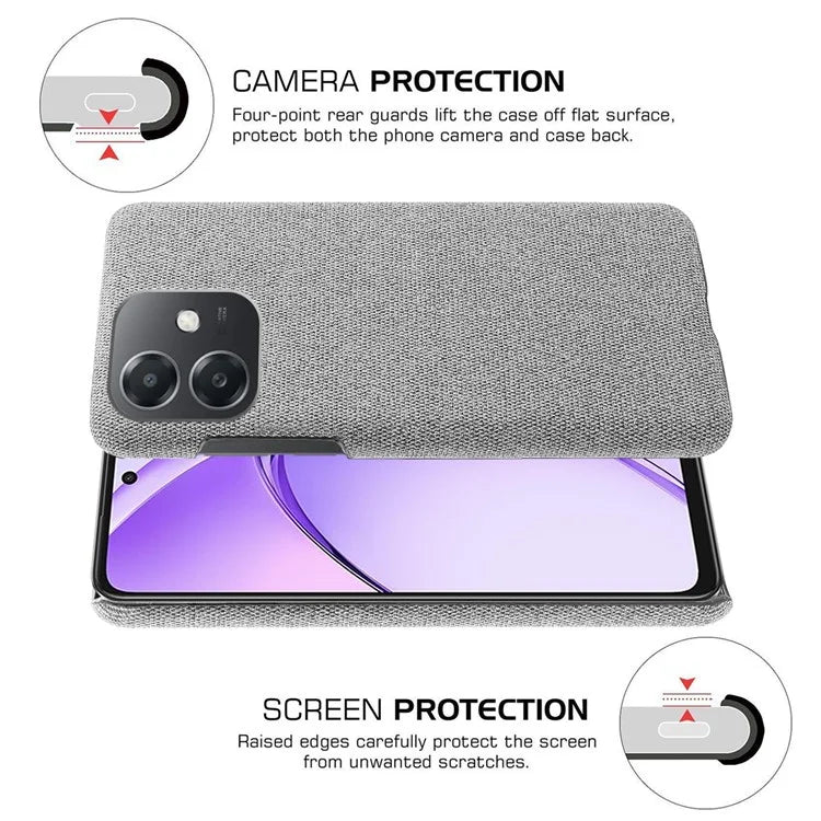 For Oppo A3x 5G (India) Case Cloth Texture Anti-Scratch Protective PC Phone Cover