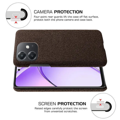 For Oppo A3x 5G (India) Case Cloth Texture Anti-Scratch Protective PC Phone Cover