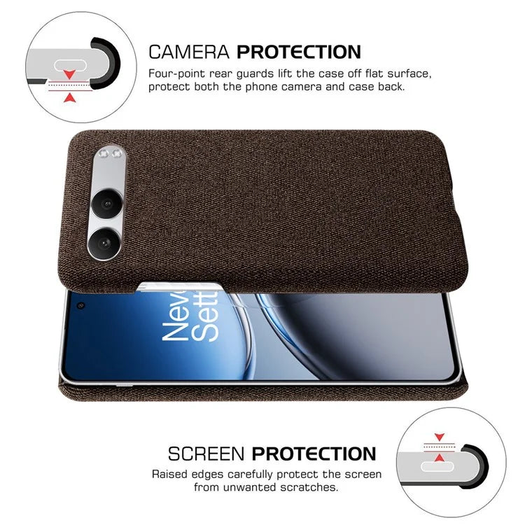 For OnePlus Nord 4 Case Cloth Texture Anti-Scratch Protective PC Phone Cover