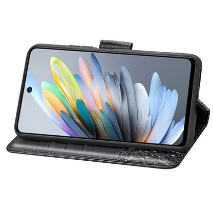 For ZTE Blade A75 4G Case PU Leather Wallet Phone Cover Butterfly Pattern