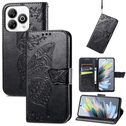 For ZTE Blade A75 4G Case PU Leather Wallet Phone Cover Butterfly Pattern