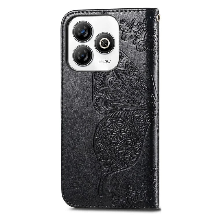 For ZTE Blade A75 4G Case PU Leather Wallet Phone Cover Butterfly Pattern
