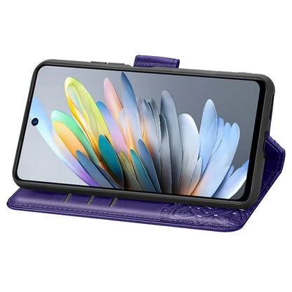 For ZTE Blade A75 4G Case PU Leather Wallet Phone Cover Butterfly Pattern