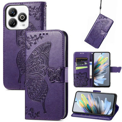 For ZTE Blade A75 4G Case PU Leather Wallet Phone Cover Butterfly Pattern