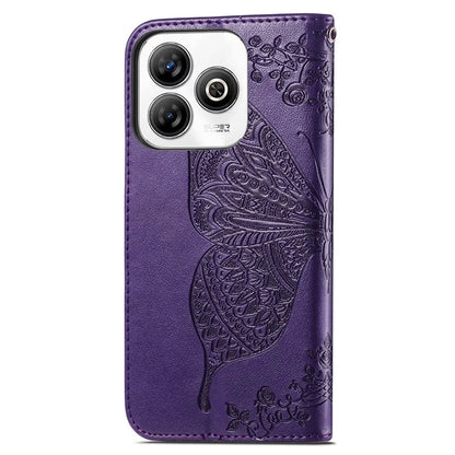 For ZTE Blade A75 4G Case PU Leather Wallet Phone Cover Butterfly Pattern