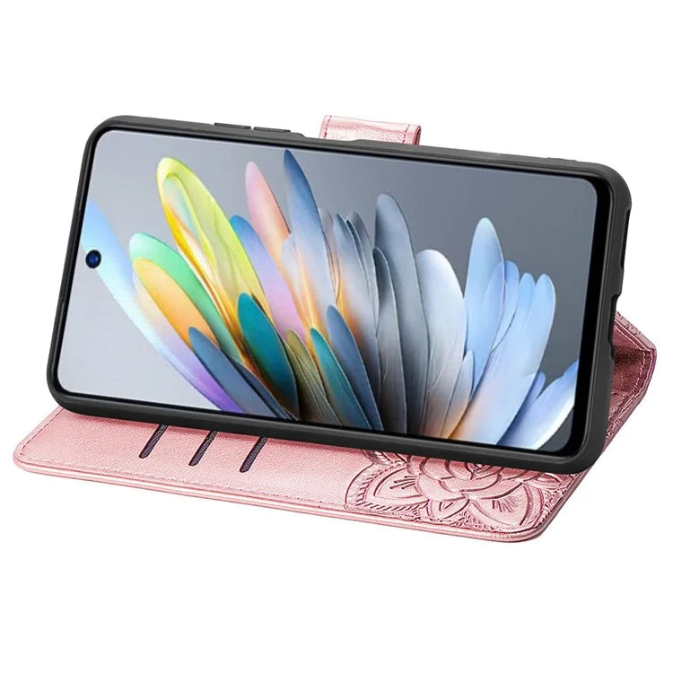 For ZTE Blade A75 4G Case PU Leather Wallet Phone Cover Butterfly Pattern