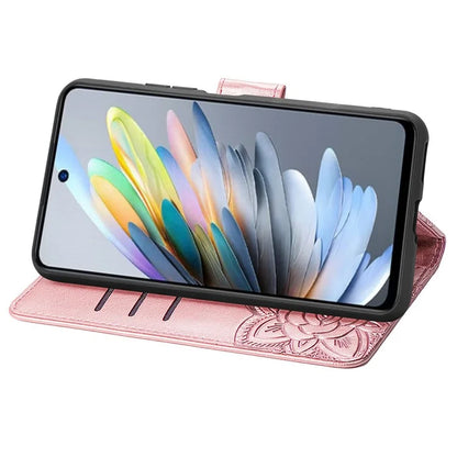 For ZTE Blade A75 4G Case PU Leather Wallet Phone Cover Butterfly Pattern