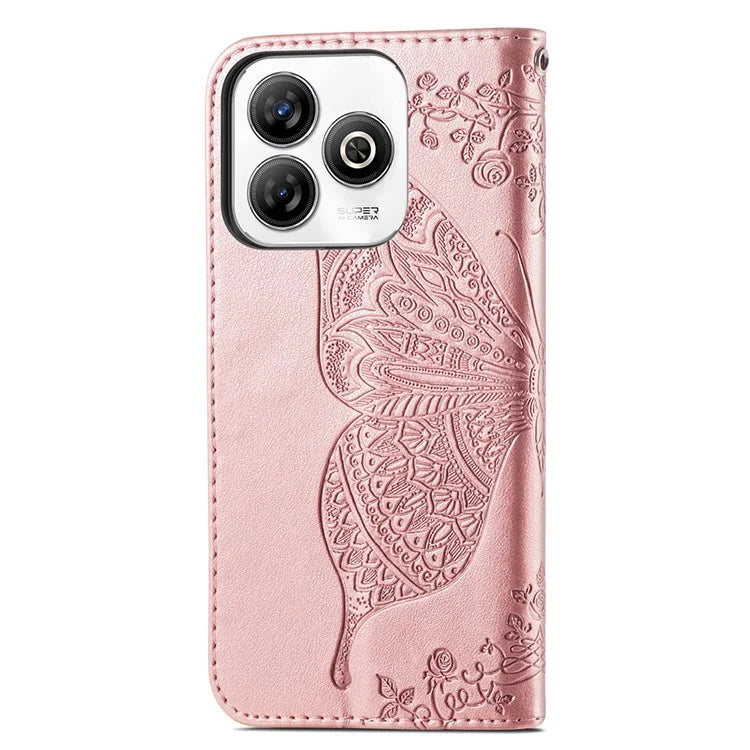 For ZTE Blade A75 4G Case PU Leather Wallet Phone Cover Butterfly Pattern
