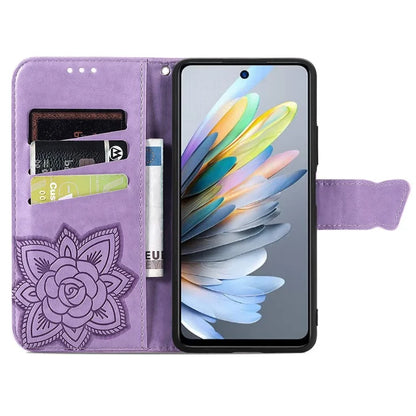 For ZTE Blade A75 4G Case PU Leather Wallet Phone Cover Butterfly Pattern