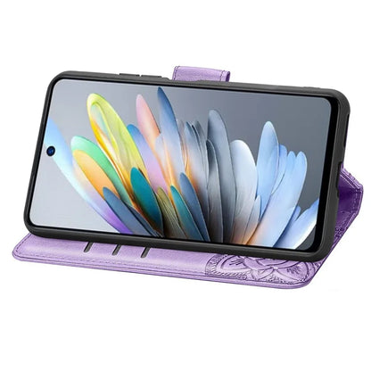 For ZTE Blade A75 4G Case PU Leather Wallet Phone Cover Butterfly Pattern