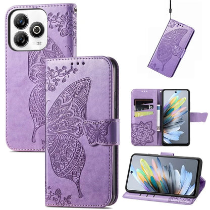 For ZTE Blade A75 4G Case PU Leather Wallet Phone Cover Butterfly Pattern