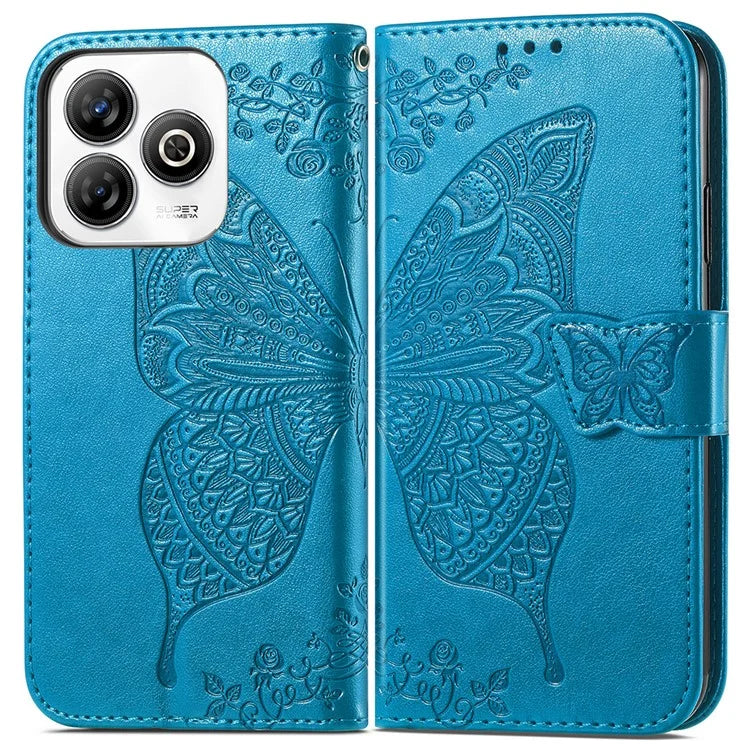 For ZTE Blade A75 4G Case PU Leather Wallet Phone Cover Butterfly Pattern