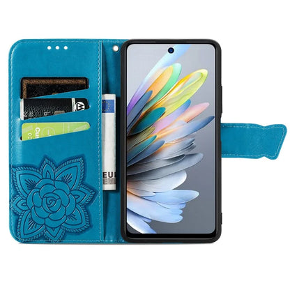 For ZTE Blade A75 4G Case PU Leather Wallet Phone Cover Butterfly Pattern