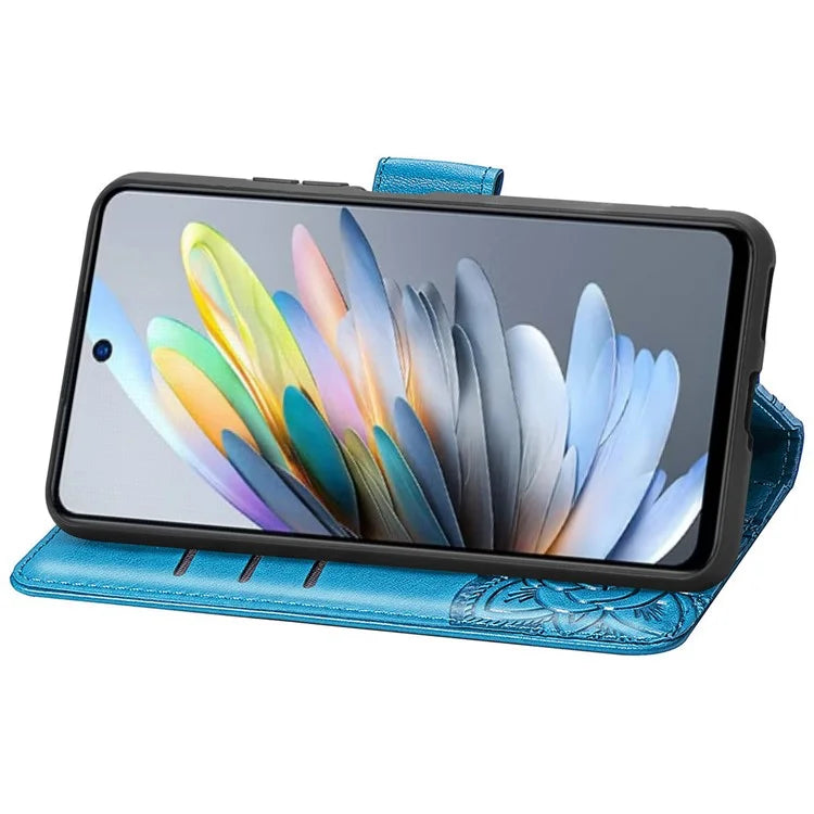 For ZTE Blade A75 4G Case PU Leather Wallet Phone Cover Butterfly Pattern