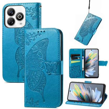 For ZTE Blade A75 4G Case PU Leather Wallet Phone Cover Butterfly Pattern
