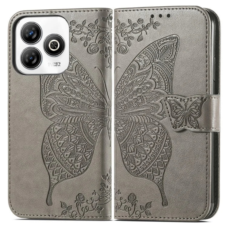 For ZTE Blade A75 4G Case PU Leather Wallet Phone Cover Butterfly Pattern
