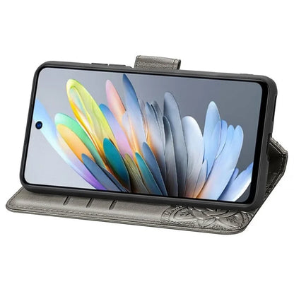 For ZTE Blade A75 4G Case PU Leather Wallet Phone Cover Butterfly Pattern
