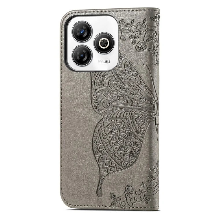 For ZTE Blade A75 4G Case PU Leather Wallet Phone Cover Butterfly Pattern