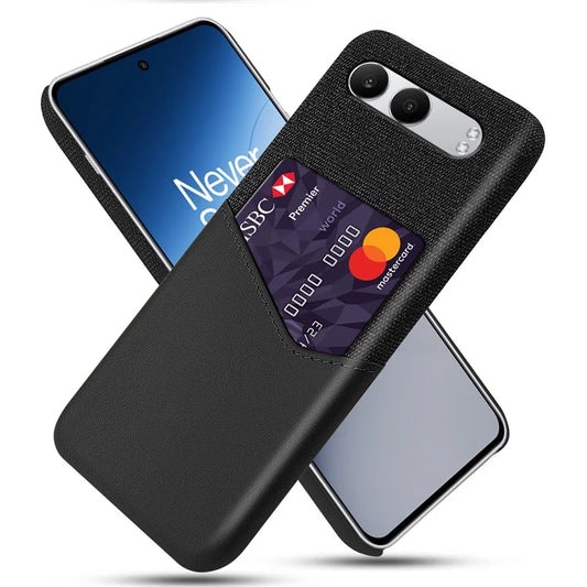 For OnePlus Nord 4 Case Cloth Texture PU Leather Hard PC Card Slot Phone Cover