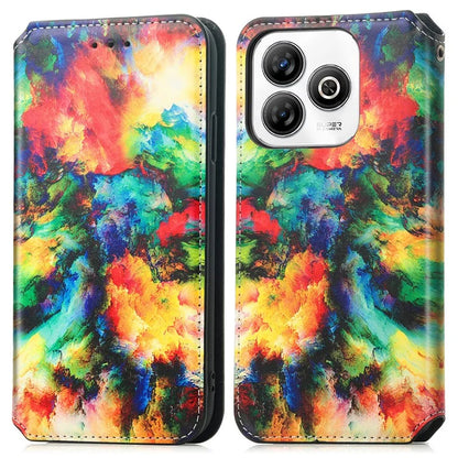 CASENEO For ZTE Blade A75 4G Case RFID Blocking Wallet Leather Cover Pattern Print