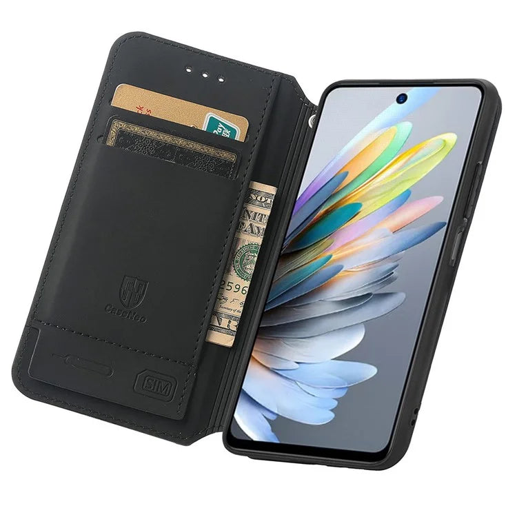CASENEO For ZTE Blade A75 4G Case RFID Blocking Wallet Leather Cover Pattern Print