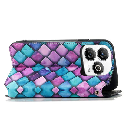 CASENEO For ZTE Blade A75 4G Case RFID Blocking Wallet Leather Cover Pattern Print