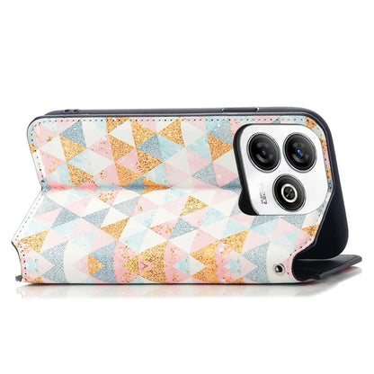 CASENEO For ZTE Blade A75 4G Case RFID Blocking Wallet Leather Cover Pattern Print