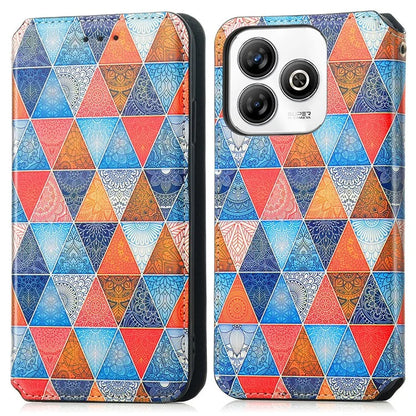 CASENEO For ZTE Blade A75 4G Case RFID Blocking Wallet Leather Cover Pattern Print