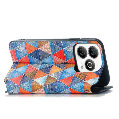 CASENEO For ZTE Blade A75 4G Case RFID Blocking Wallet Leather Cover Pattern Print