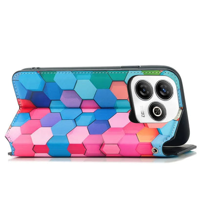 CASENEO For ZTE Blade A75 4G Case RFID Blocking Wallet Leather Cover Pattern Print