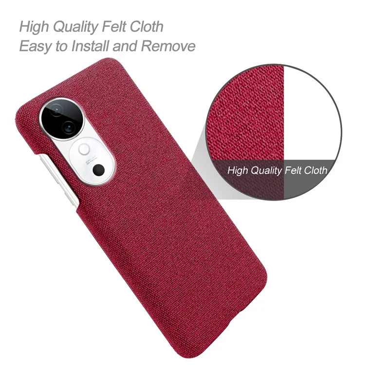For vivo S19 5G Case Cloth Texture Anti-Scratch Protective PC Phone Cover