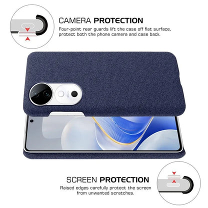 For vivo S19 5G Case Cloth Texture Anti-Scratch Protective PC Phone Cover