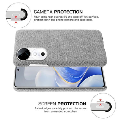 For vivo S19 5G Case Cloth Texture Anti-Scratch Protective PC Phone Cover