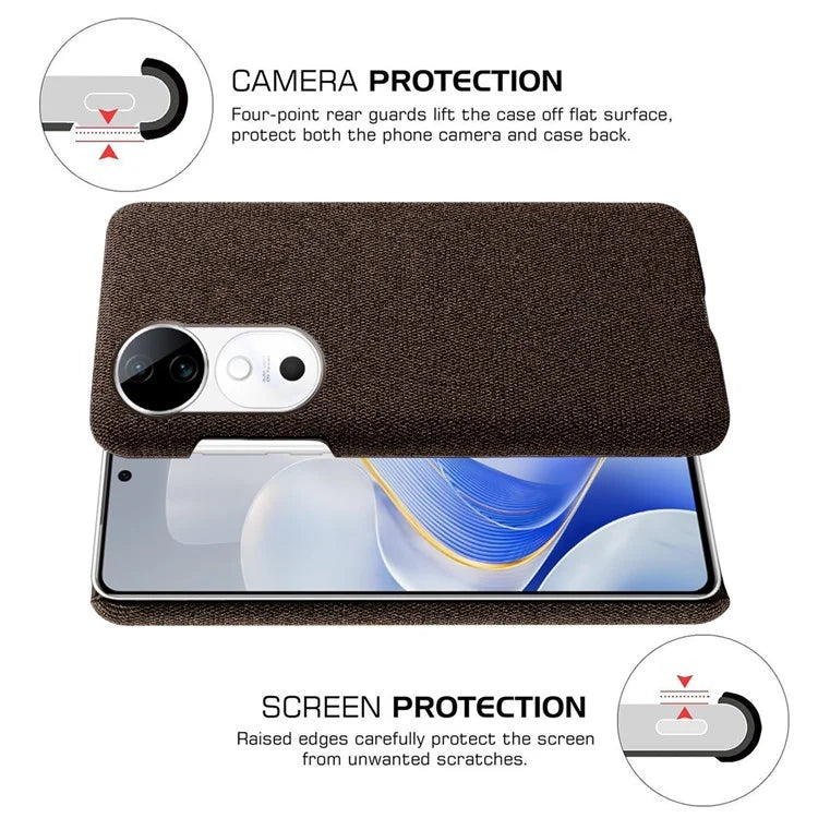 For vivo S19 5G Case Cloth Texture Anti-Scratch Protective PC Phone Cover