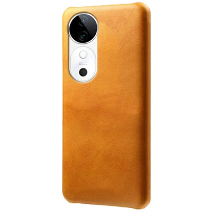 For vivo S19 5G Case Calf Texture PU Leather Hard PC Protective Phone Cover