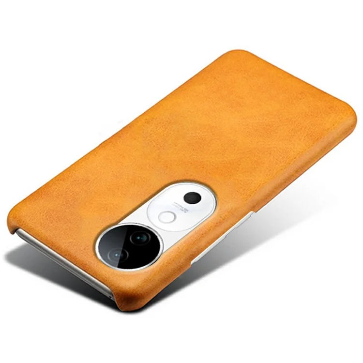 For vivo S19 5G Case Calf Texture PU Leather Hard PC Protective Phone Cover