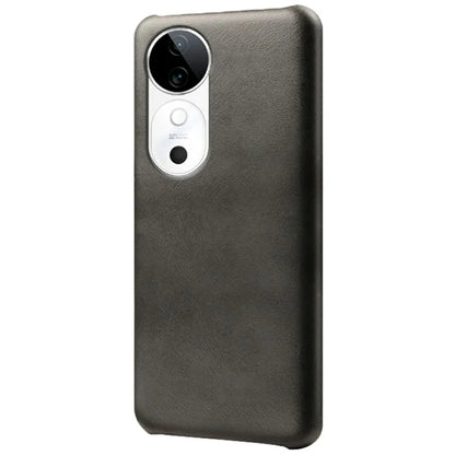 For vivo S19 5G Case Calf Texture PU Leather Hard PC Protective Phone Cover