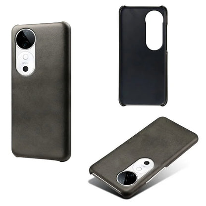 For vivo S19 5G Case Calf Texture PU Leather Hard PC Protective Phone Cover