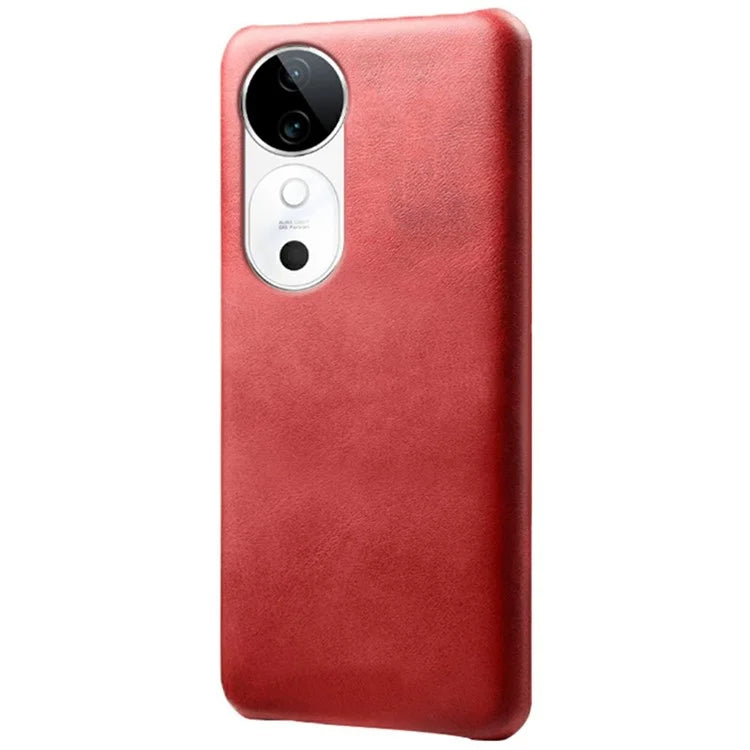 For vivo S19 5G Case Calf Texture PU Leather Hard PC Protective Phone Cover