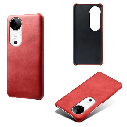 For vivo S19 5G Case Calf Texture PU Leather Hard PC Protective Phone Cover