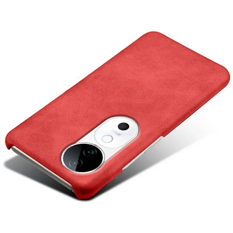 For vivo S19 5G Case Calf Texture PU Leather Hard PC Protective Phone Cover