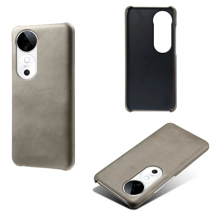 For vivo S19 5G Case Calf Texture PU Leather Hard PC Protective Phone Cover