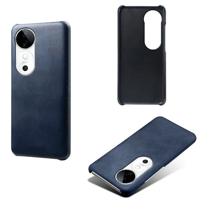 For vivo S19 5G Case Calf Texture PU Leather Hard PC Protective Phone Cover