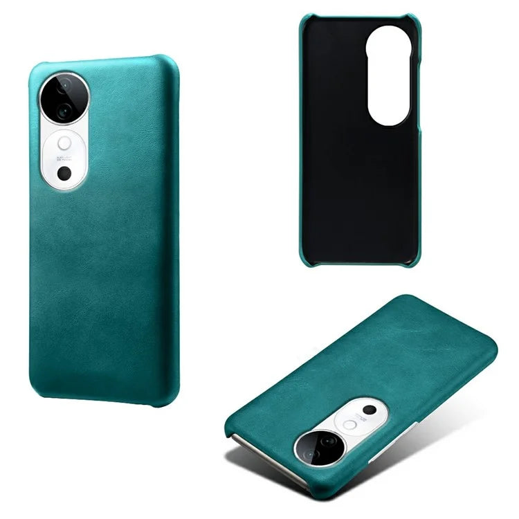 For vivo S19 5G Case Calf Texture PU Leather Hard PC Protective Phone Cover