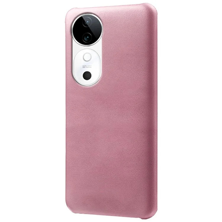 For vivo S19 5G Case Calf Texture PU Leather Hard PC Protective Phone Cover