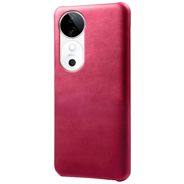 For vivo S19 5G Case Calf Texture PU Leather Hard PC Protective Phone Cover